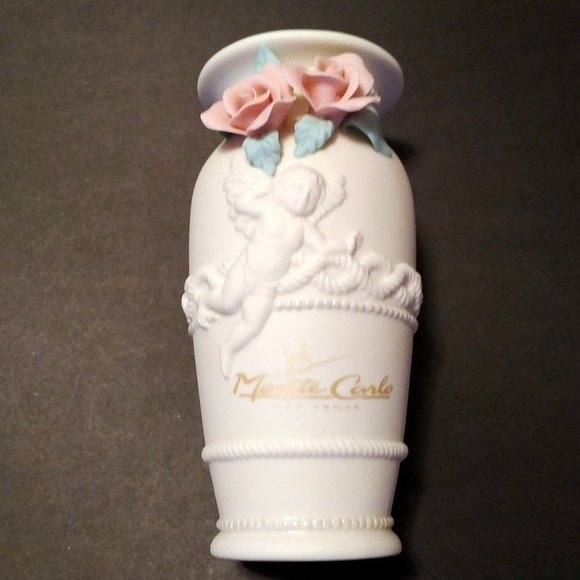 NEW Cream Porcelain-look Bud Vases, Angel Motif, Set of 2! - Picture 5 of 9